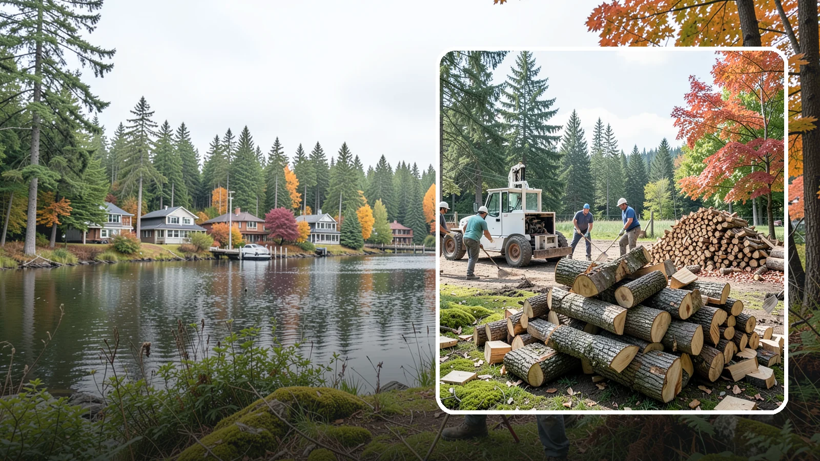 On-Site Firewood Milling in La Conner, Skagit County, WA - We bring firewood processing equipment to your property to mill logs into finished firewood.