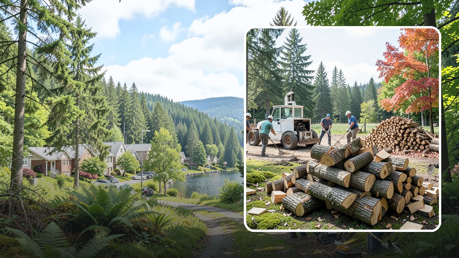 On-Site Firewood Milling in Lake Forest Park, King County, WA - We bring firewood processing equipment to your property to mill logs into finished firewood.