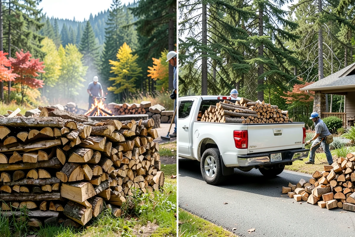 On-Site Firewood Milling in Lake Forest Park, King County, WA - We evaluate your log pile and site access
