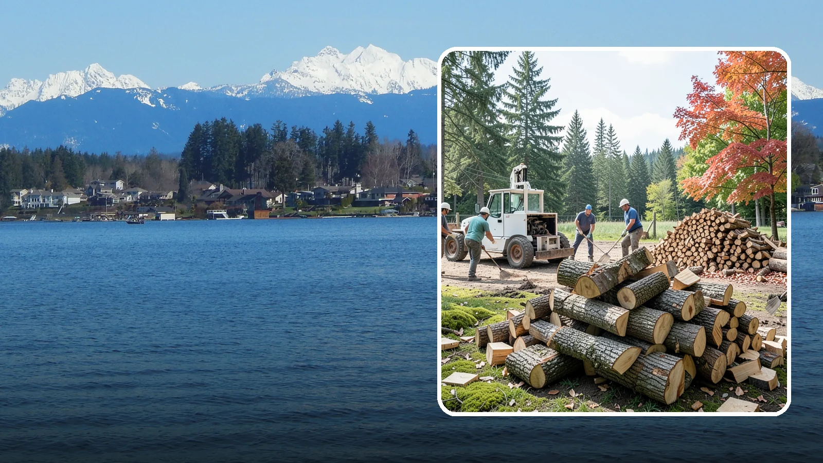 On-Site Firewood Milling in Lake Stevens, Snohomish County, WA - We bring firewood processing equipment to your property to mill logs into finished firewood.