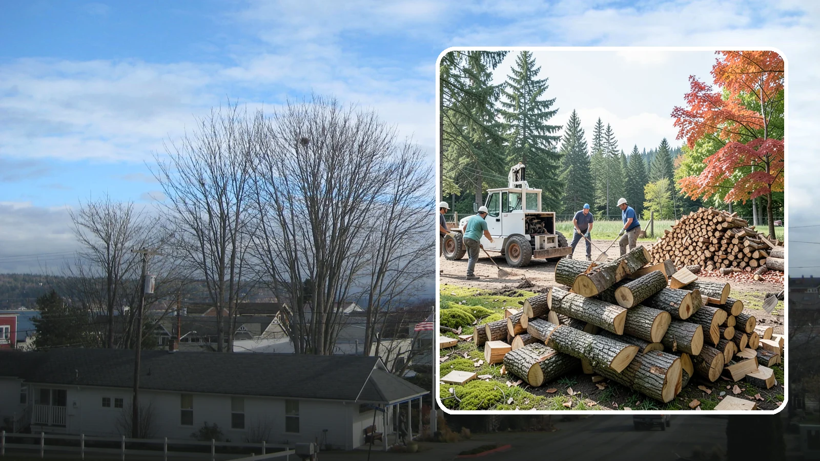On-Site Firewood Milling in Langley, WA - We bring firewood processing equipment to your property to mill logs into finished firewood.
