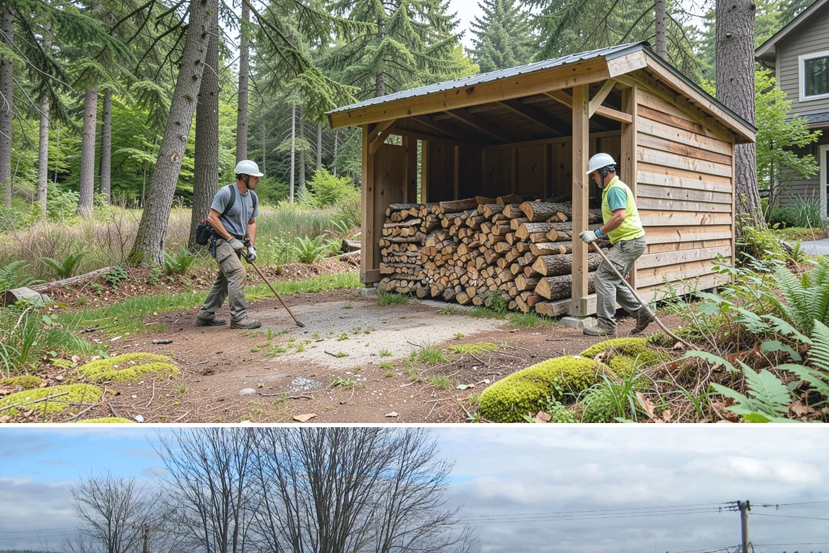 On-Site Firewood Milling in Langley, WA - Milling before summer gives large volumes the dry months needed to season for winter.