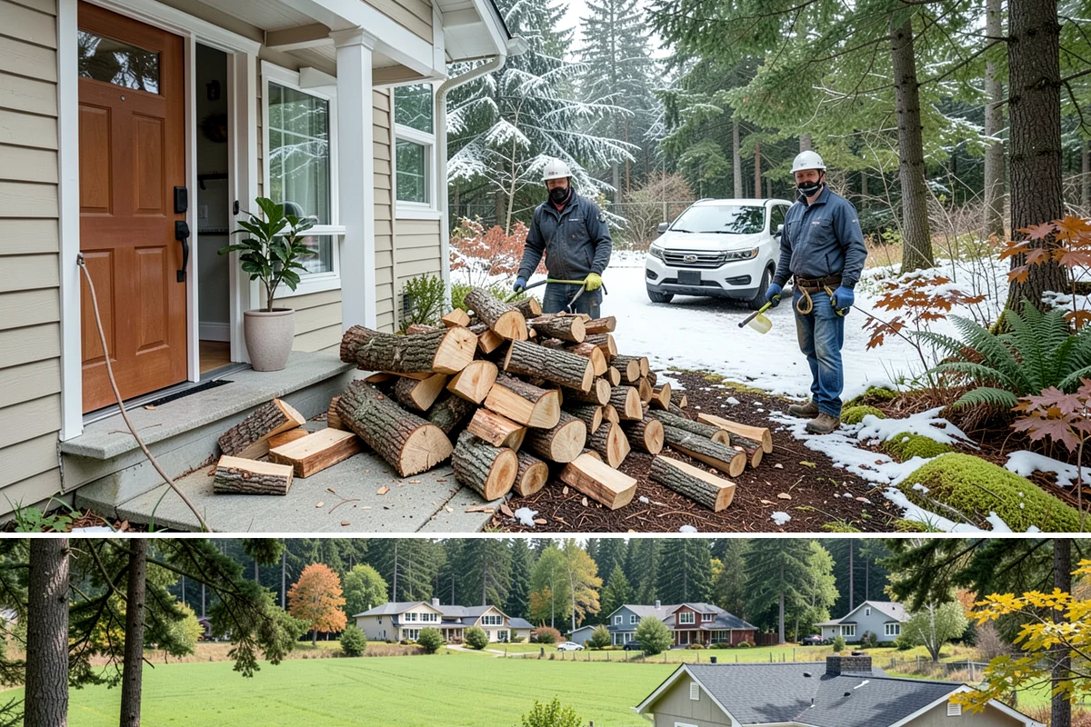 On-Site Firewood Milling in Lyman, WA - Milling before summer gives large volumes the dry months needed to season for winter.