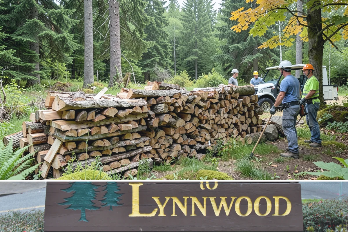 On-Site Firewood Milling in Lynnwood, Snohomish County, WA - Milling before summer gives large volumes the dry months needed to season for winter.