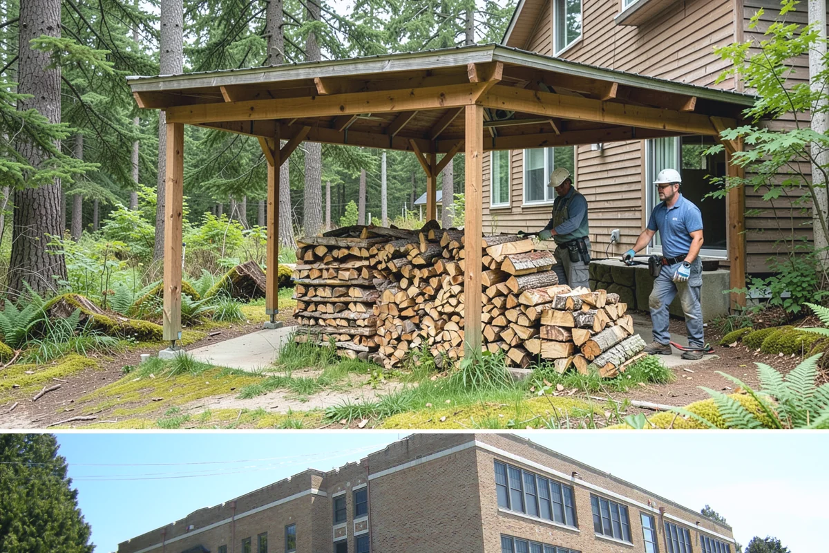 On-Site Firewood Milling in Maple Valley, King County, WA - Milling before summer gives large volumes the dry months needed to season for winter.