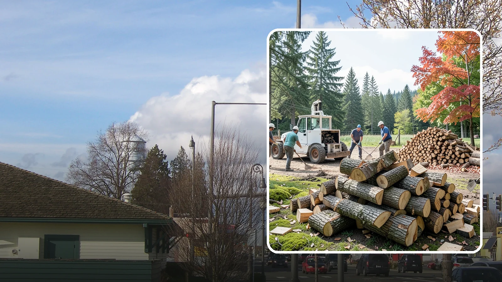 On-Site Firewood Milling in Marysville, Snohomish County, WA - We bring firewood processing equipment to your property to mill logs into finished firewood.