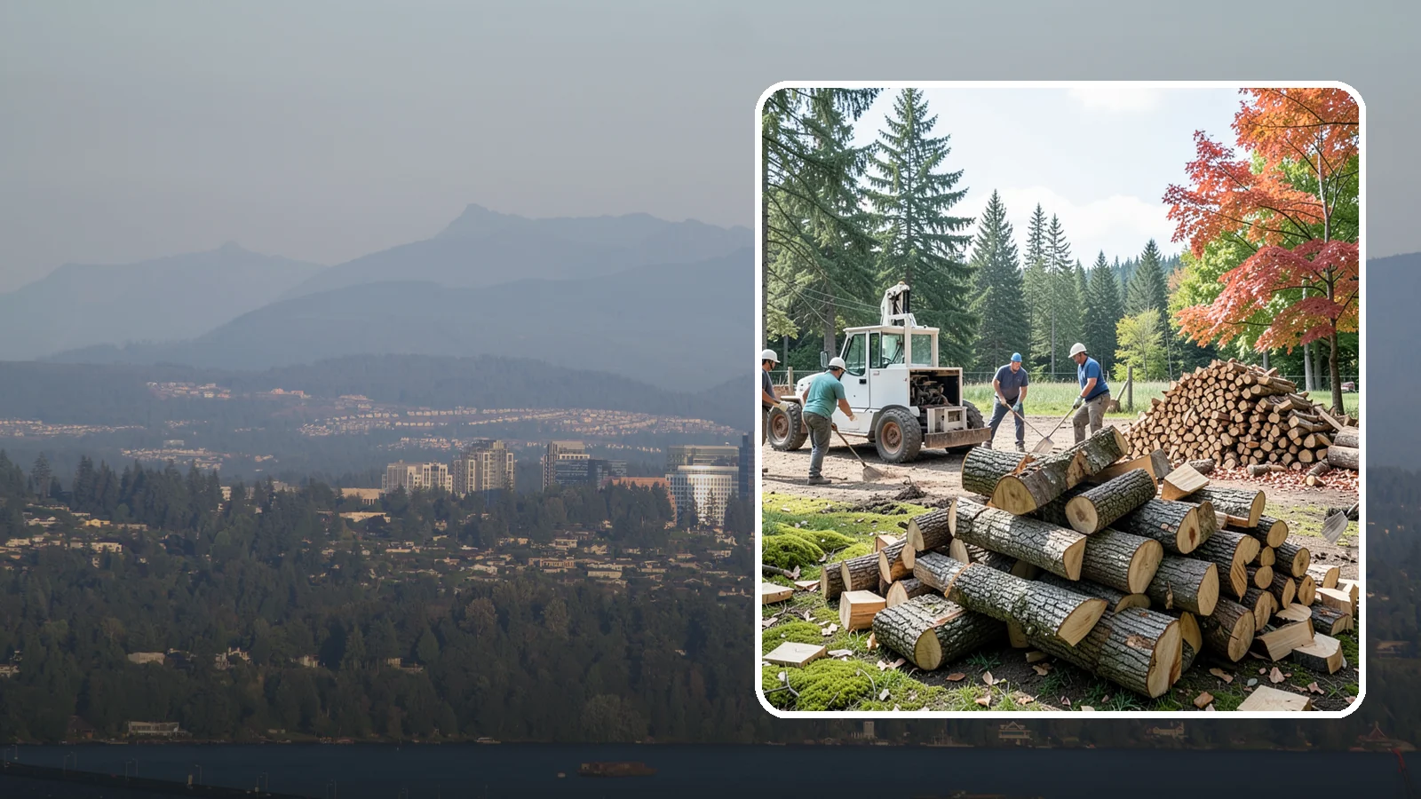 On-Site Firewood Milling in Medina, King County, WA - We bring firewood processing equipment to your property to mill logs into finished firewood.