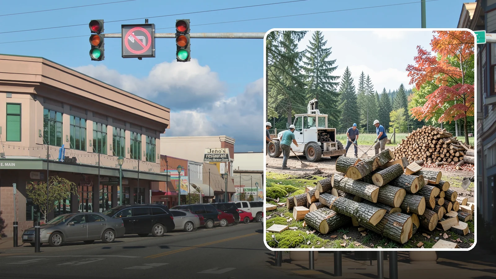 On-Site Firewood Milling in Monroe, Snohomish County, WA - We bring firewood processing equipment to your property to mill logs into finished firewood.