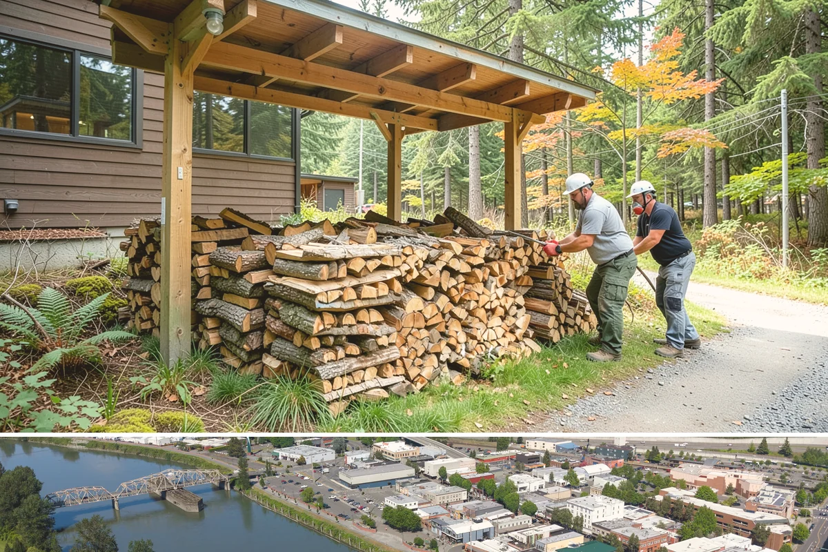 On-Site Firewood Milling in Mount Vernon, WA - Milling before summer gives large volumes the dry months needed to season for winter.