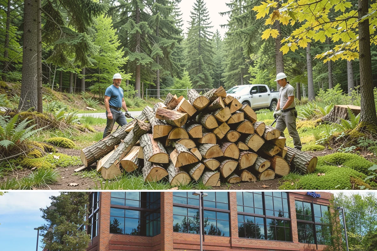 On-Site Firewood Milling in Mountlake Terrace, Snohomish County, WA - Milling before summer gives large volumes the dry months needed to season for winter.