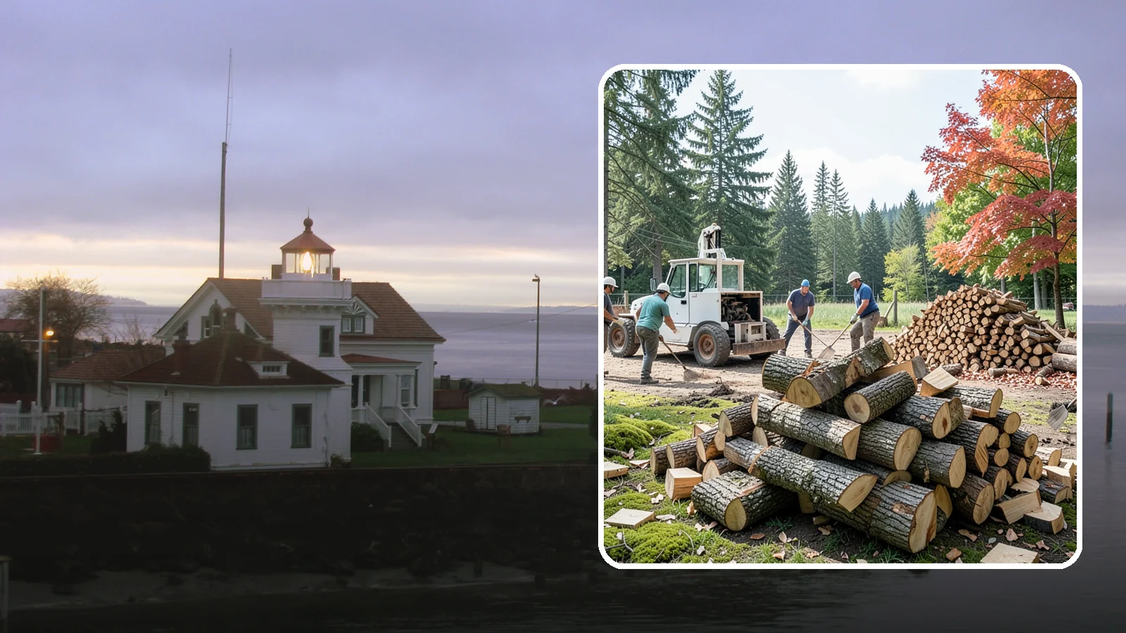 On-Site Firewood Milling in Mukilteo, Snohomish County, WA - We bring firewood processing equipment to your property to mill logs into finished firewood.