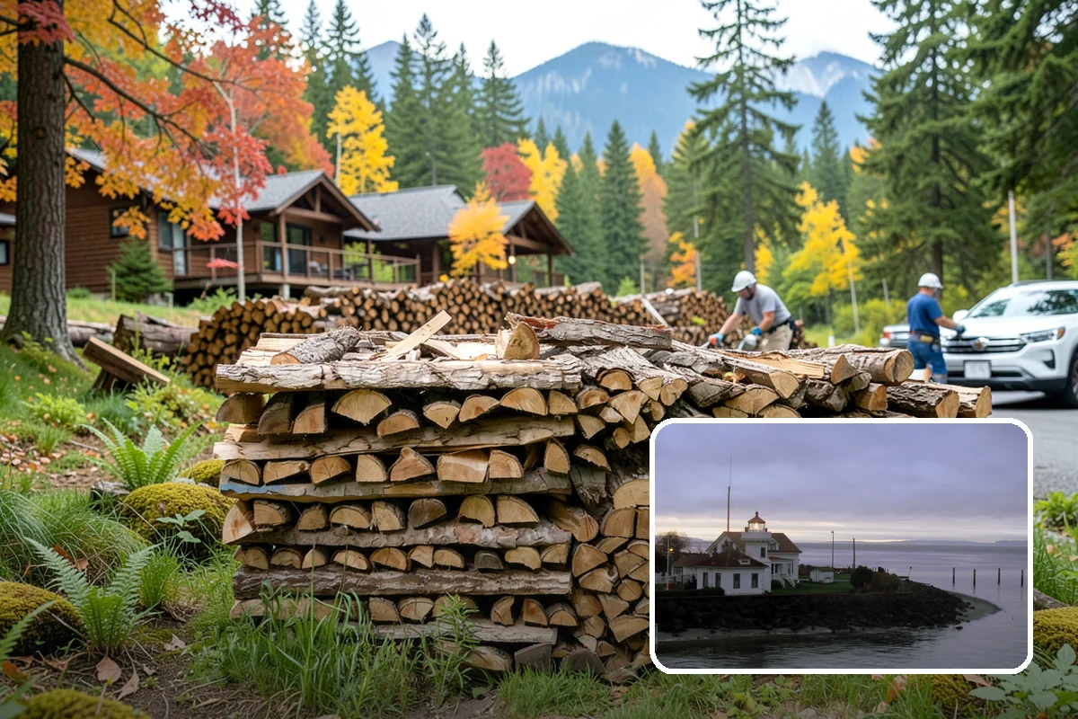 On-Site Firewood Milling in Mukilteo, Snohomish County, WA - Handles large log volumes efficiently