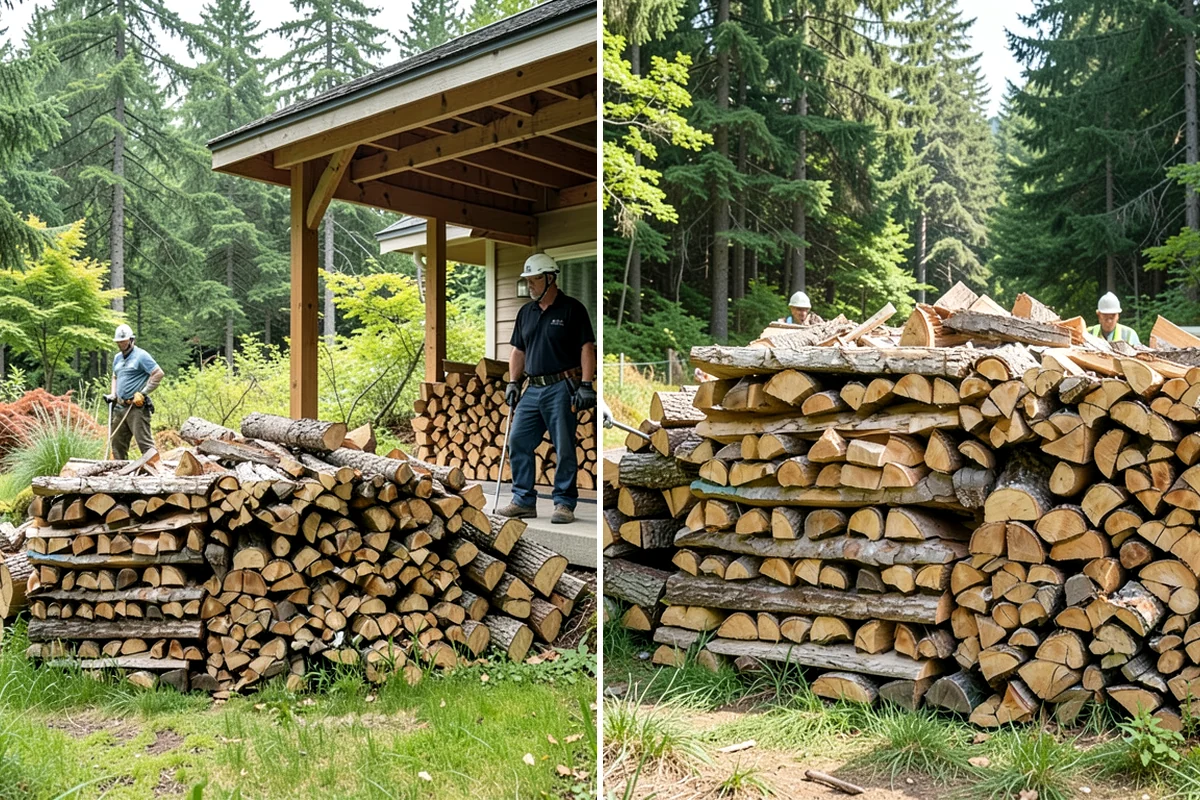 On-Site Firewood Milling in Normandy Park, King County, WA - We evaluate your log pile and site access