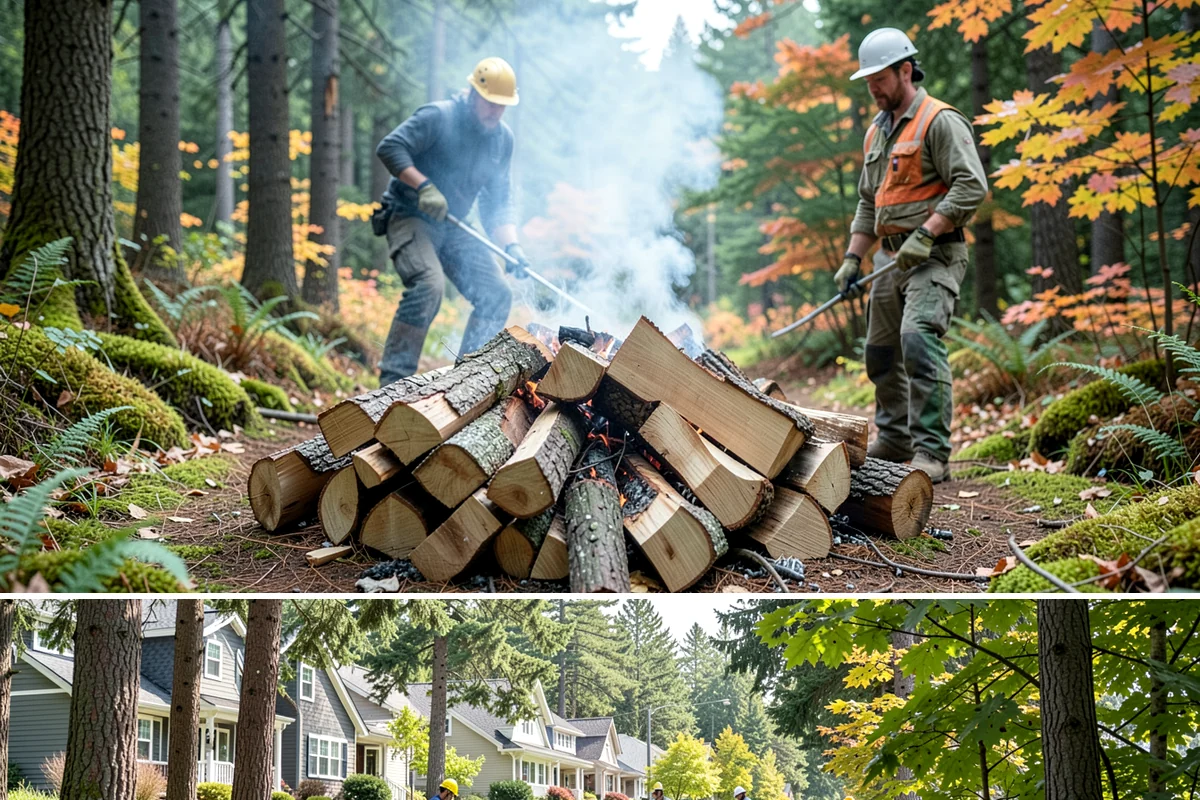 On-Site Firewood Milling in Normandy Park, King County, WA - Milling before summer gives large volumes the dry months needed to season for winter.