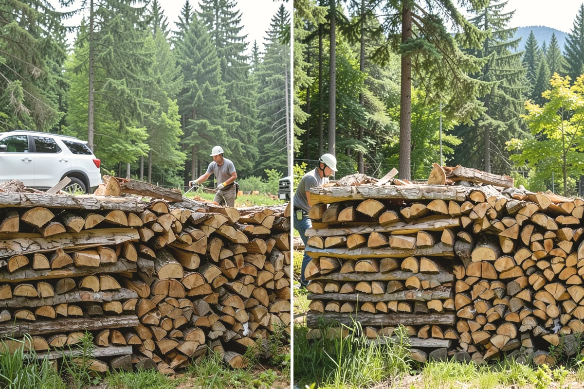 On-Site Firewood Milling in North Bend, King County, WA - We evaluate your log pile and site access