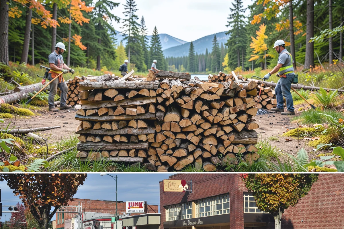 On-Site Firewood Milling in Puyallup, Pierce County, WA - Milling before summer gives large volumes the dry months needed to season for winter.