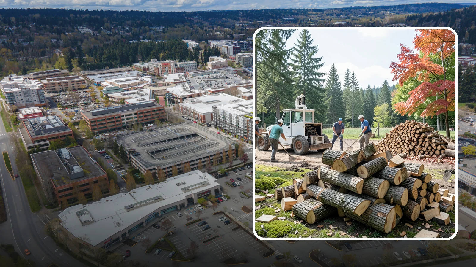 On-Site Firewood Milling in Redmond, King County, WA - We bring firewood processing equipment to your property to mill logs into finished firewood.