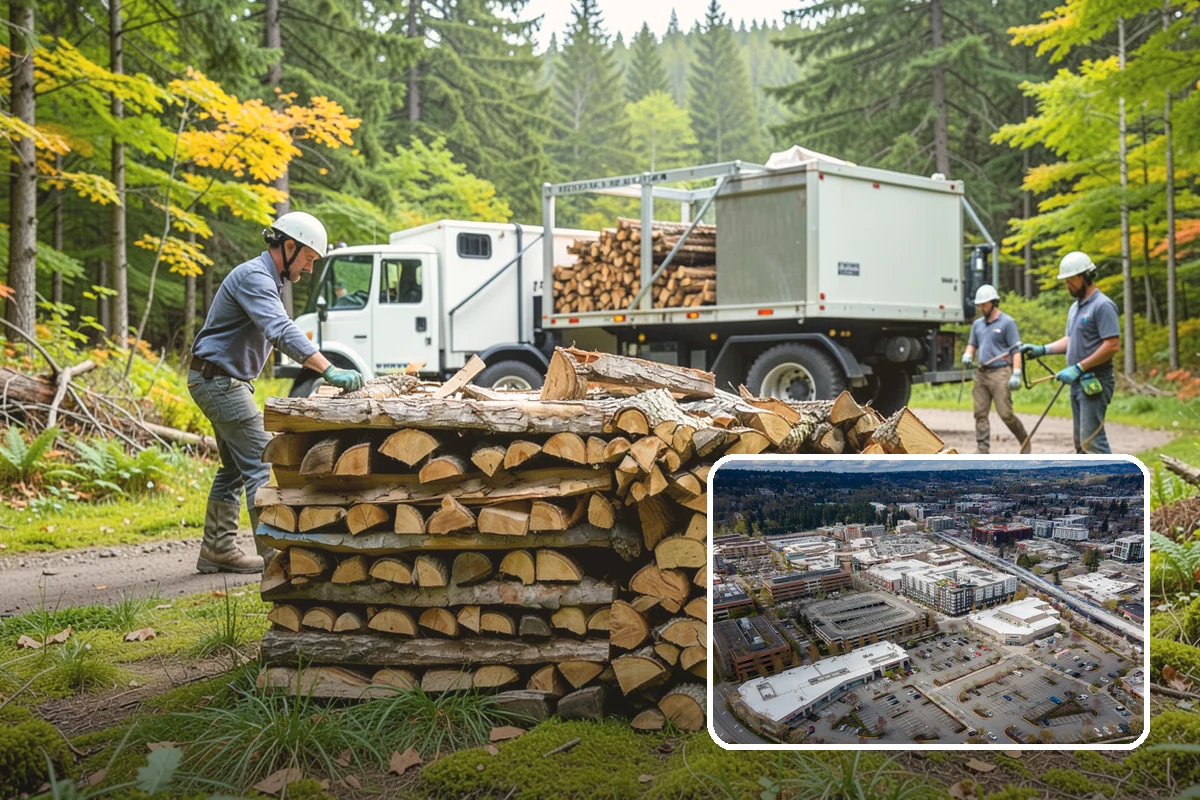 On-Site Firewood Milling in Redmond, King County, WA - Handles large log volumes efficiently
