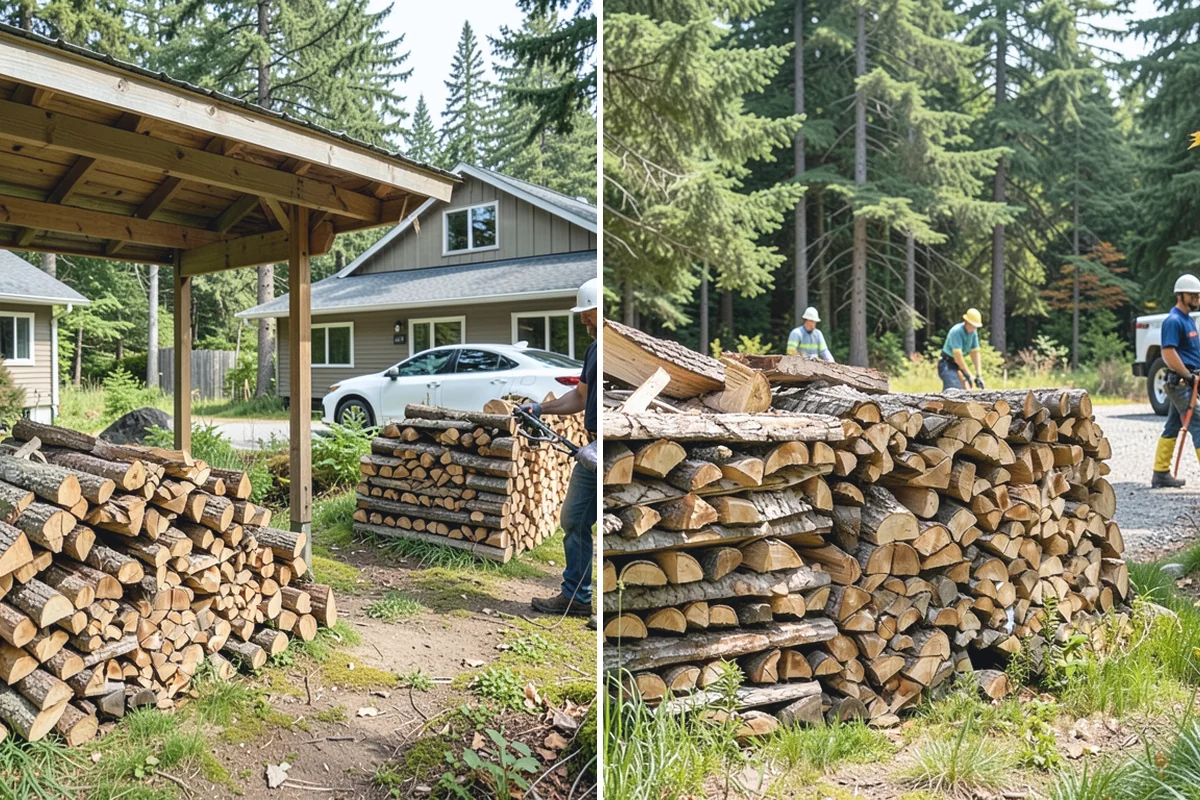 On-Site Firewood Milling in Redmond, King County, WA - We evaluate your log pile and site access