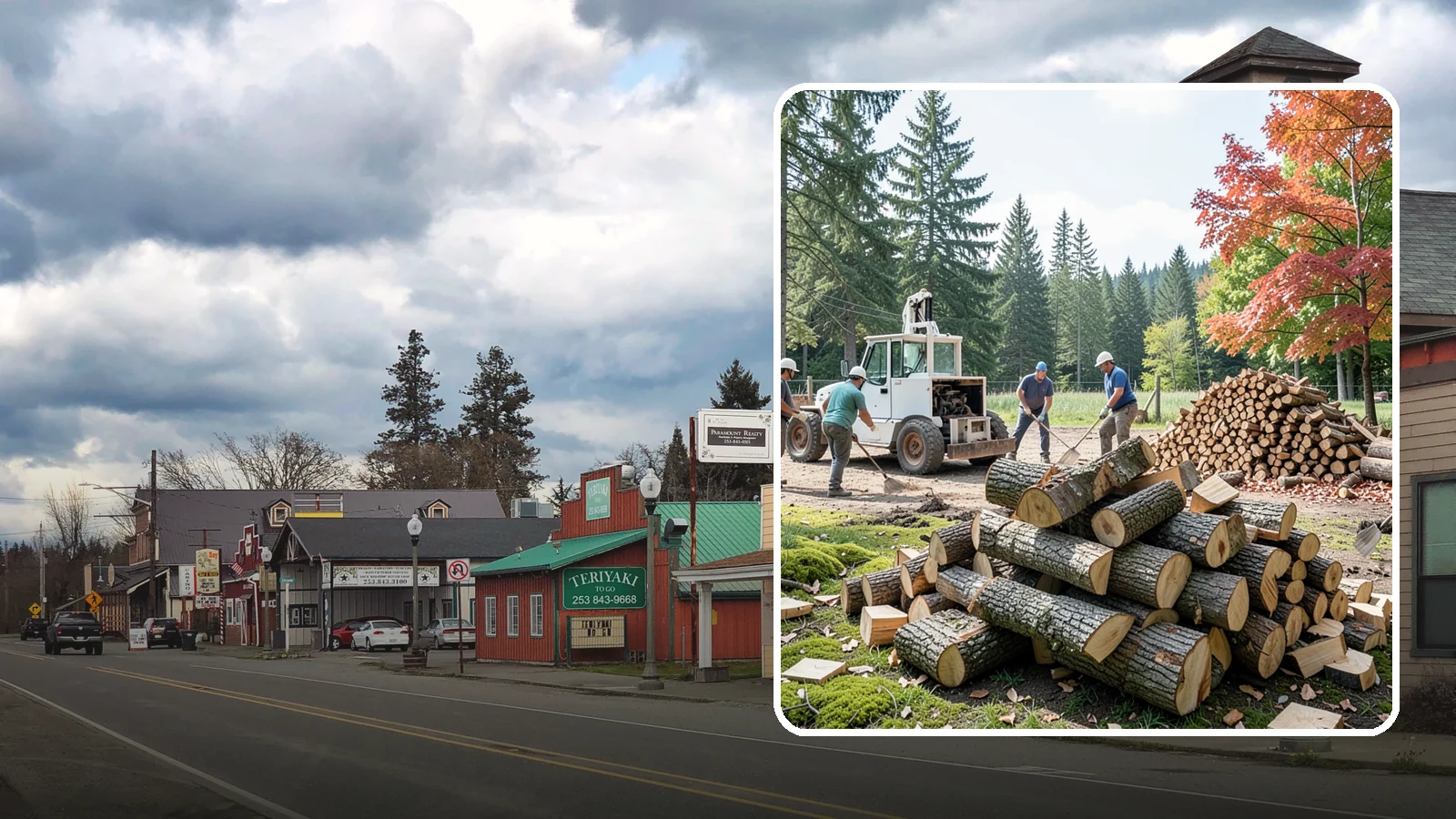 On-Site Firewood Milling in Roy, Pierce County, WA - We bring firewood processing equipment to your property to mill logs into finished firewood.
