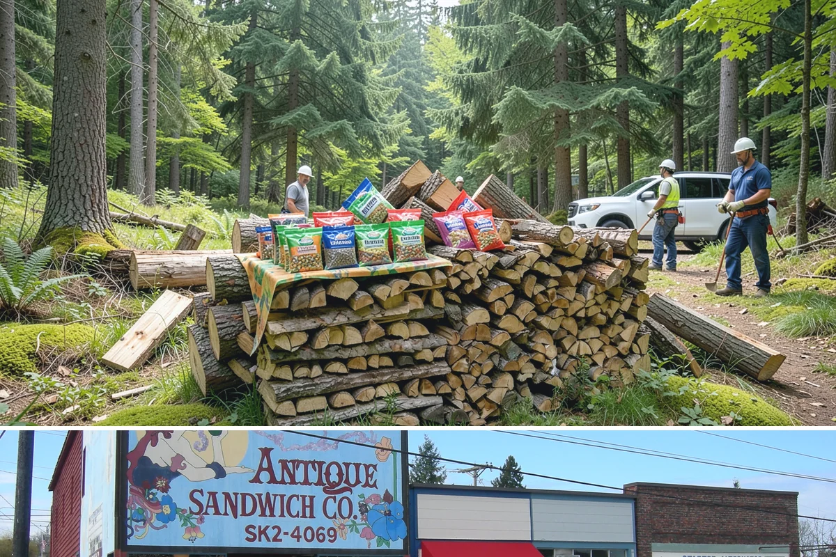 On-Site Firewood Milling in Ruston, Pierce County, WA - Milling before summer gives large volumes the dry months needed to season for winter.