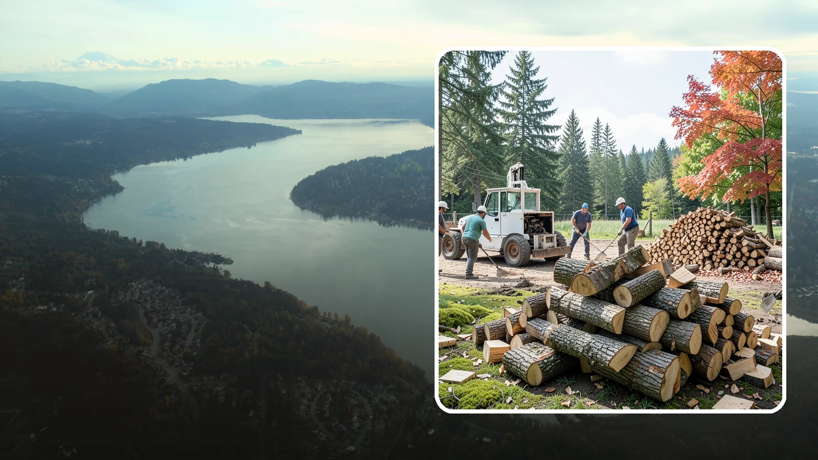 On-Site Firewood Milling in Sammamish, King County, WA - We bring firewood processing equipment to your property to mill logs into finished firewood.