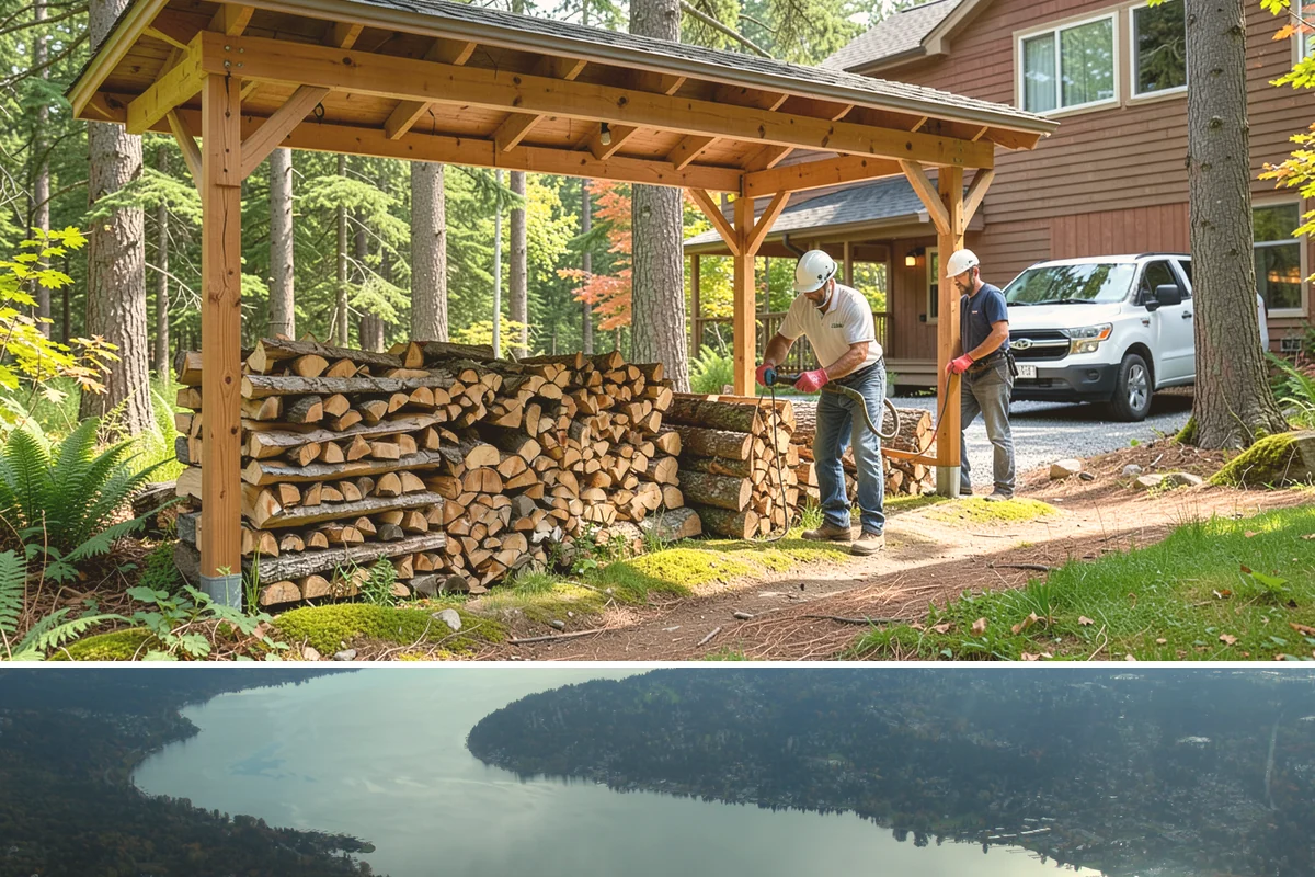 On-Site Firewood Milling in Sammamish, King County, WA - Milling before summer gives large volumes the dry months needed to season for winter.