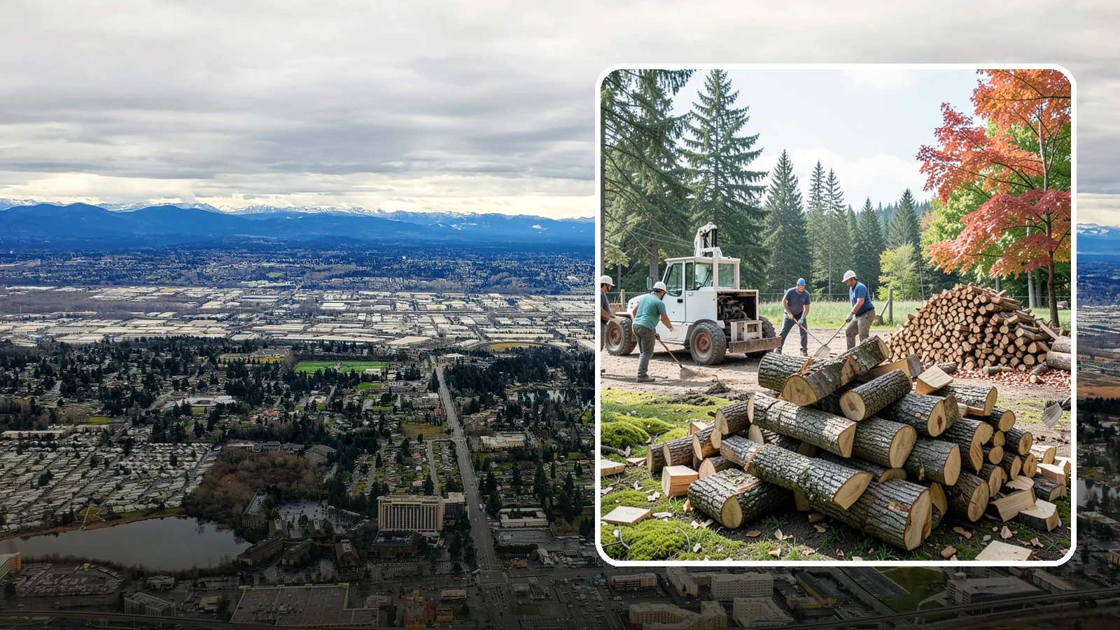 On-Site Firewood Milling in SeaTac, King County, WA - We bring firewood processing equipment to your property to mill logs into finished firewood.