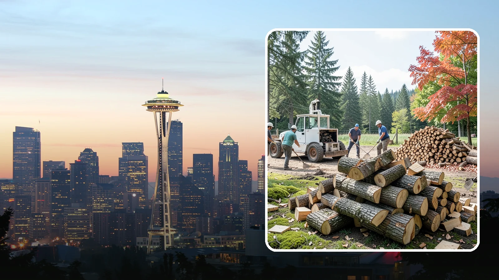 On-Site Firewood Milling in Seattle, King County, WA - We bring firewood processing equipment to your property to mill logs into finished firewood.