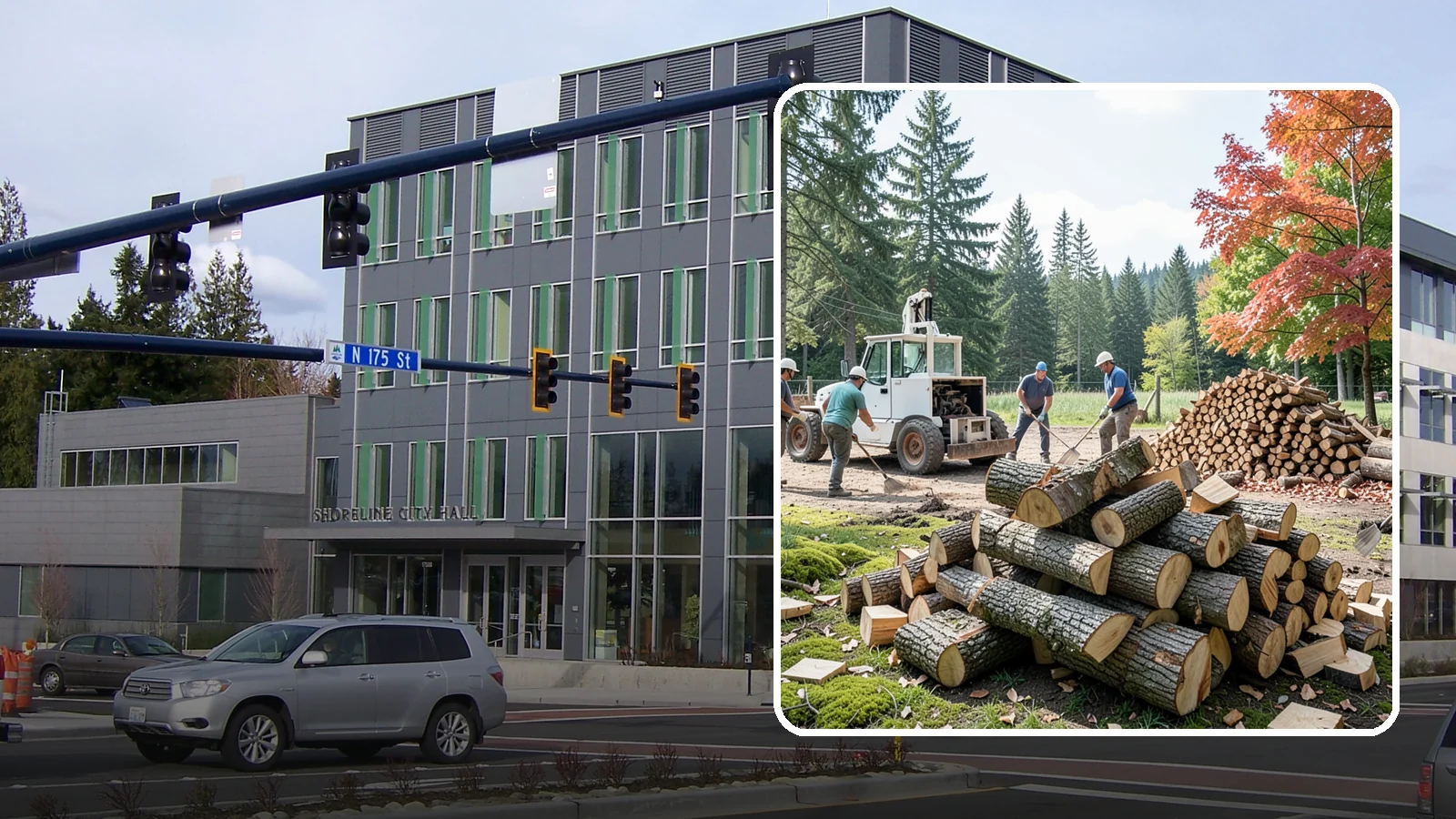 On-Site Firewood Milling in Shoreline, King County, WA - We bring firewood processing equipment to your property to mill logs into finished firewood.