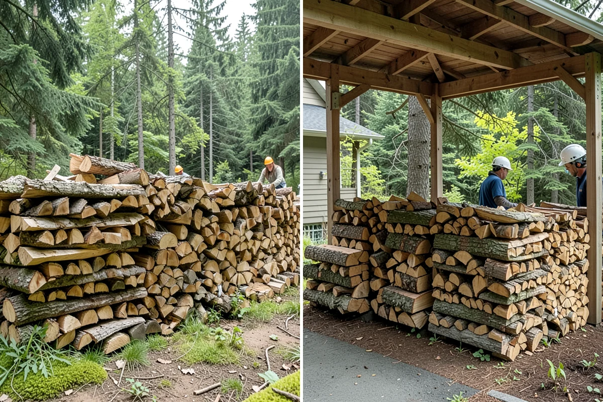 On-Site Firewood Milling in Shoreline, King County, WA - We evaluate your log pile and site access