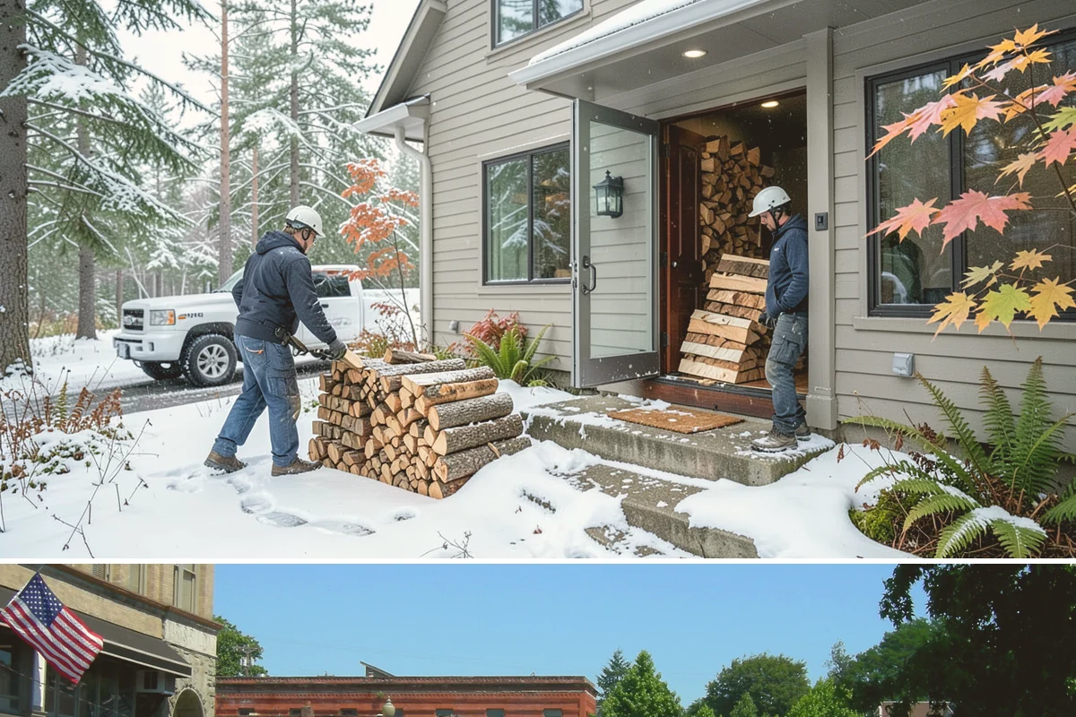 On-Site Firewood Milling in Snohomish, Snohomish County, WA - Milling before summer gives large volumes the dry months needed to season for winter.