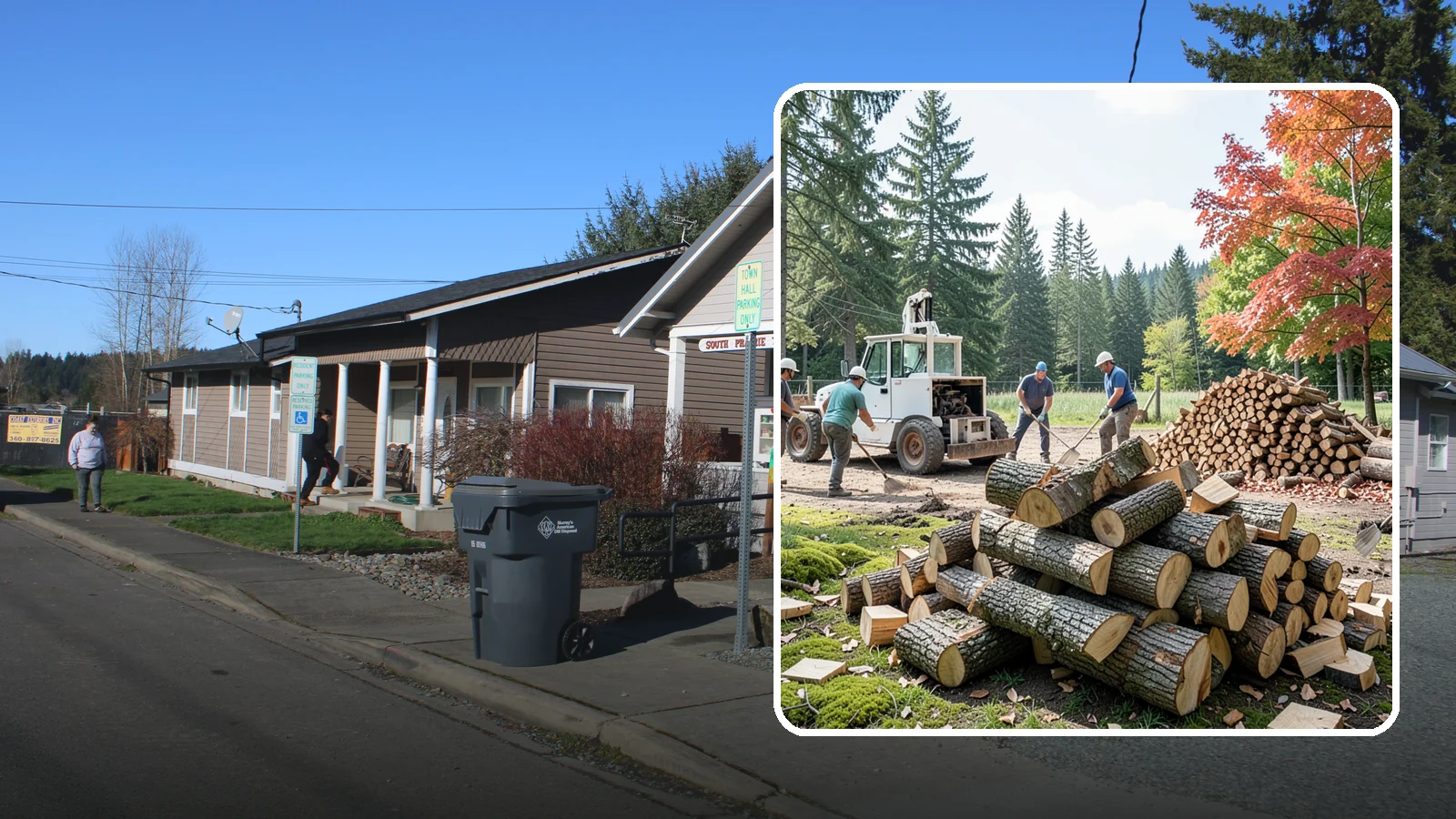 On-Site Firewood Milling in South Prairie, Pierce County, WA - We bring firewood processing equipment to your property to mill logs into finished firewood.