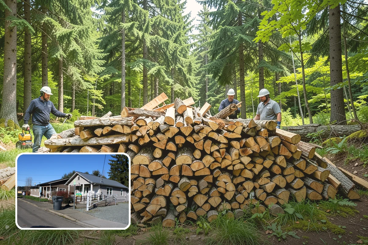 On-Site Firewood Milling in South Prairie, Pierce County, WA - Handles large log volumes efficiently