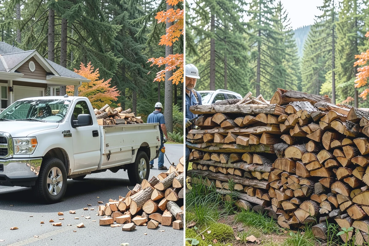 On-Site Firewood Milling in South Prairie, Pierce County, WA - We evaluate your log pile and site access