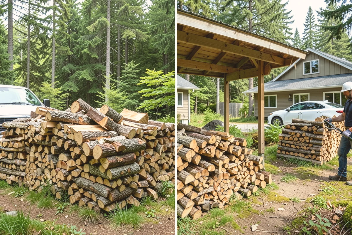On-Site Firewood Milling in Stanwood, Snohomish County, WA - We evaluate your log pile and site access