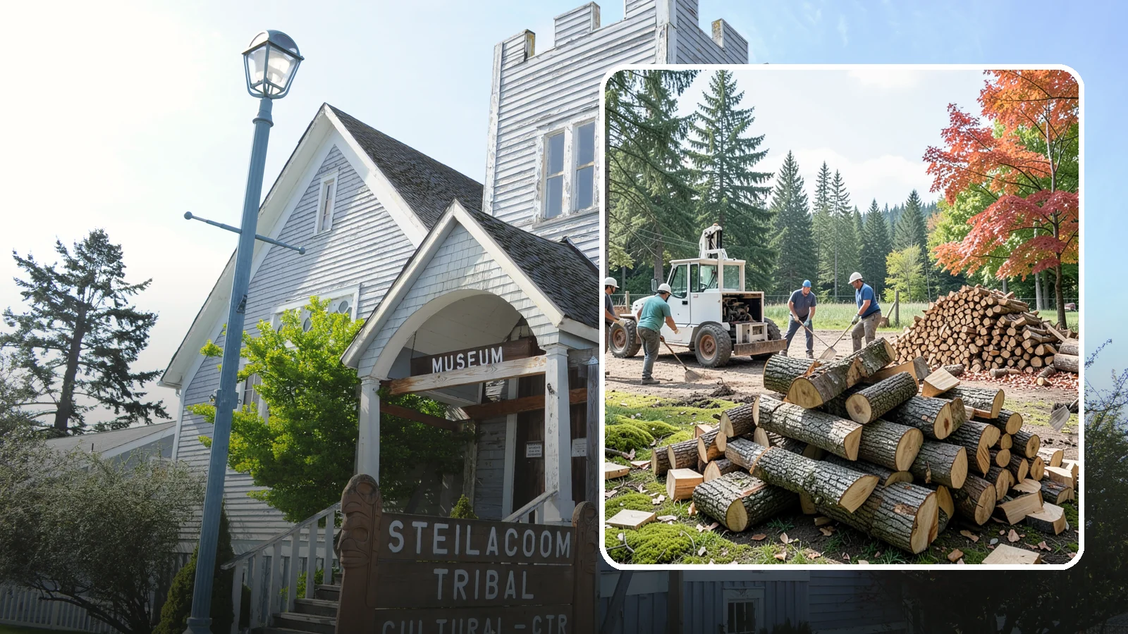 On-Site Firewood Milling in Steilacoom, Pierce County, WA - We bring firewood processing equipment to your property to mill logs into finished firewood.