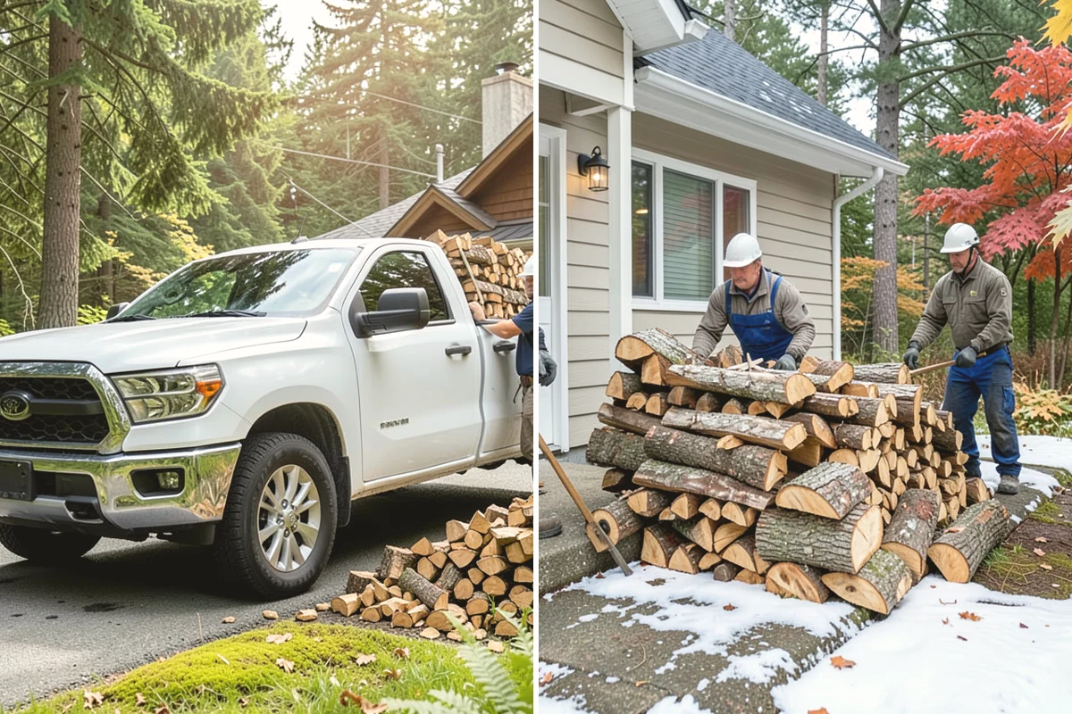 On-Site Firewood Milling in Steilacoom, Pierce County, WA - We evaluate your log pile and site access