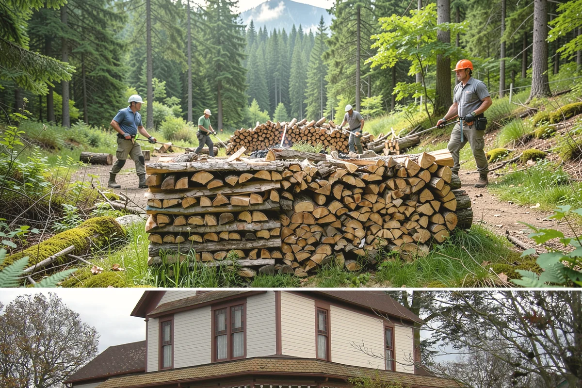 On-Site Firewood Milling in Sumner, Pierce County, WA - Milling before summer gives large volumes the dry months needed to season for winter.