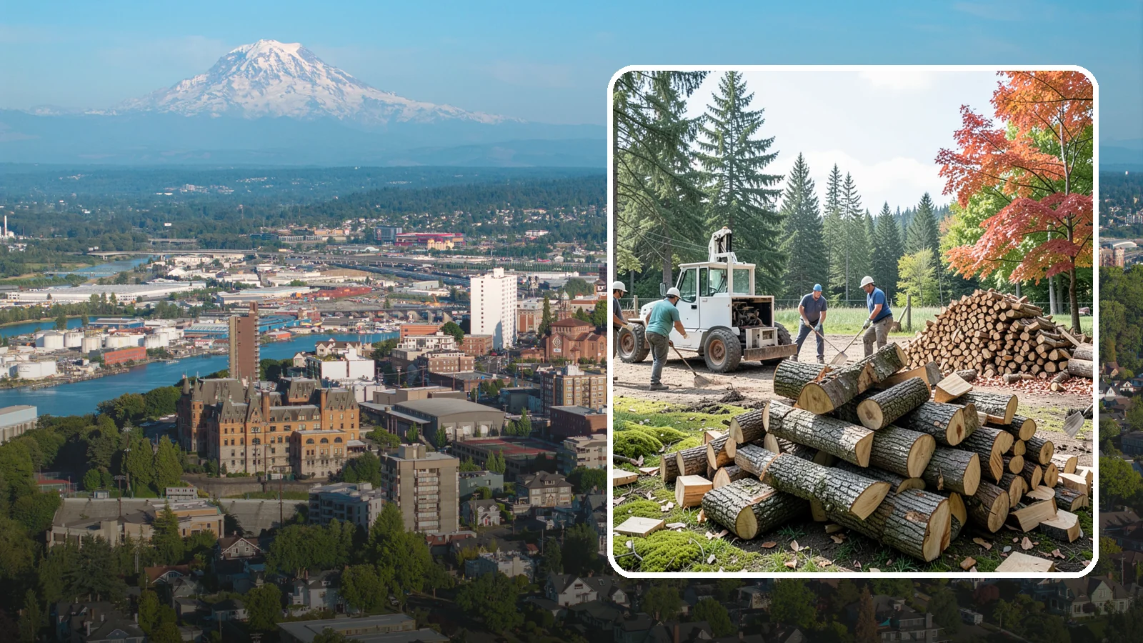 On-Site Firewood Milling in Tacoma, Pierce County, WA - We bring firewood processing equipment to your property to mill logs into finished firewood.