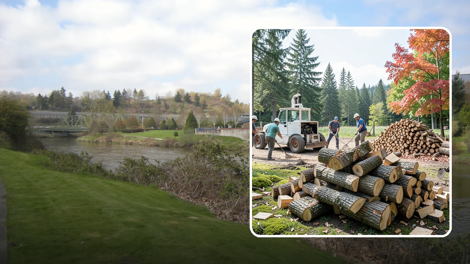 On-Site Firewood Milling in Tukwila, King County, WA - We bring firewood processing equipment to your property to mill logs into finished firewood.