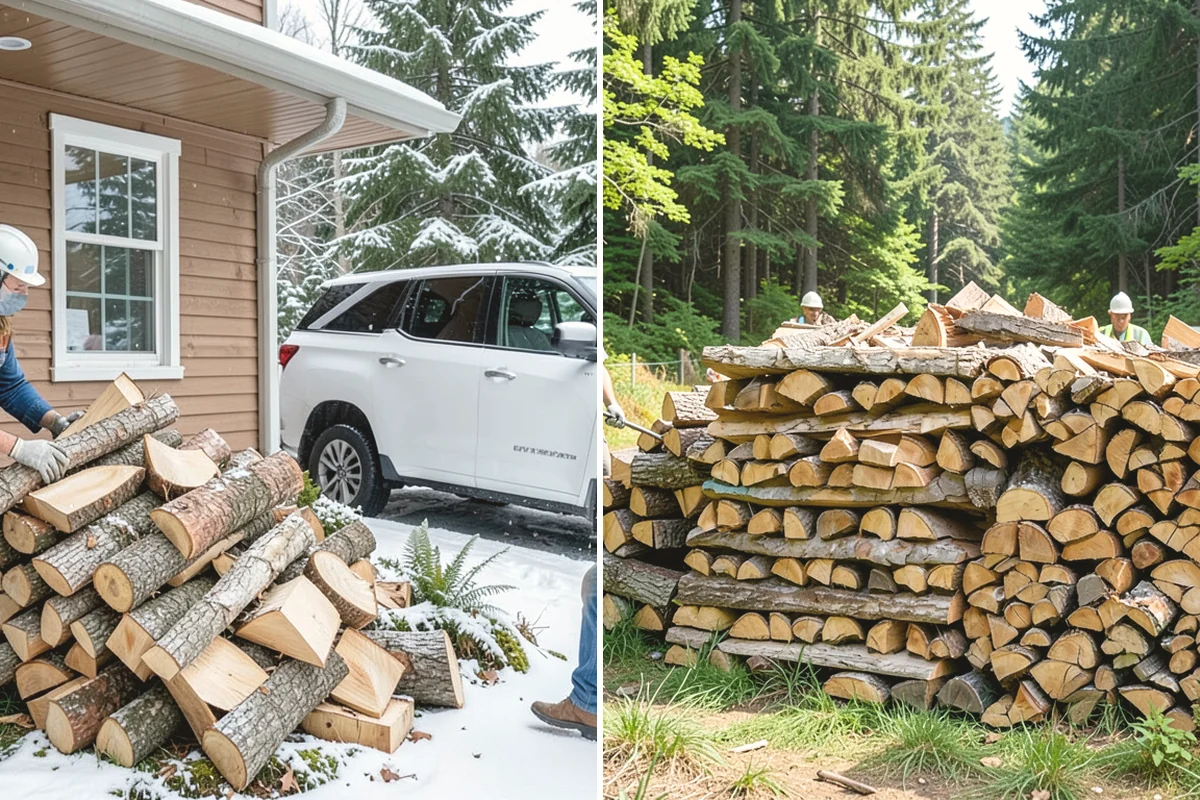 On-Site Firewood Milling in University Place, Pierce County, WA - We evaluate your log pile and site access
