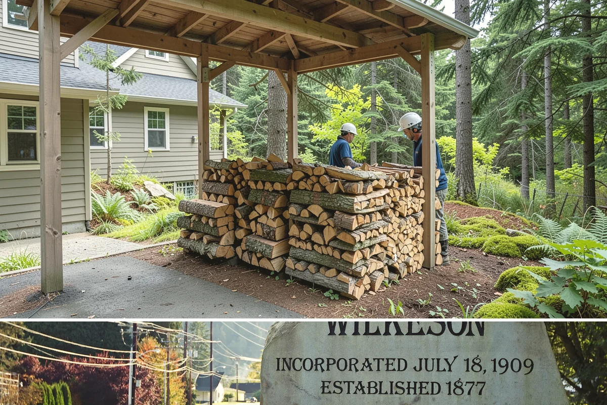 On-Site Firewood Milling in Wilkeson, Pierce County, WA - Milling before summer gives large volumes the dry months needed to season for winter.