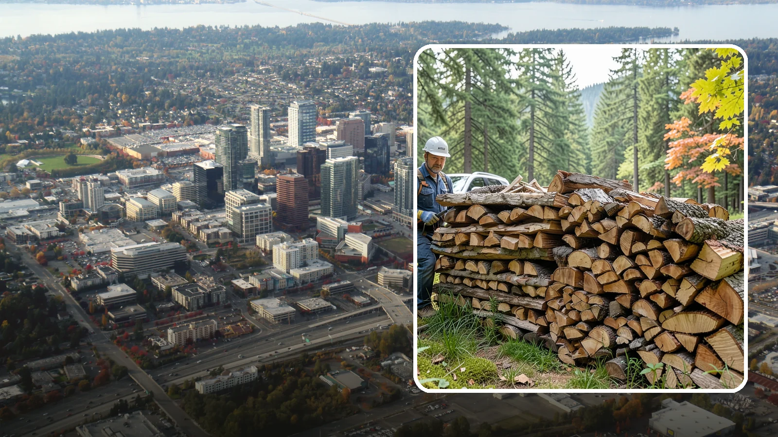Outdoor Fireplace Wood in Bellevue, King County, WA - Seasoned firewood delivery for outdoor fireplaces, patios, and covered living spaces.