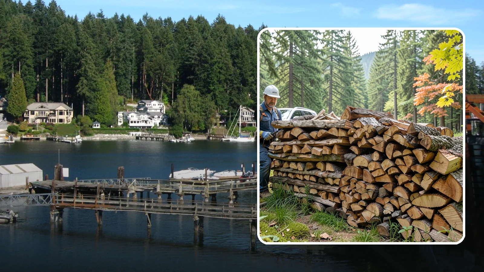 Outdoor Fireplace Wood in Gig Harbor, Pierce County, WA - Seasoned firewood delivery for outdoor fireplaces, patios, and covered living spaces.