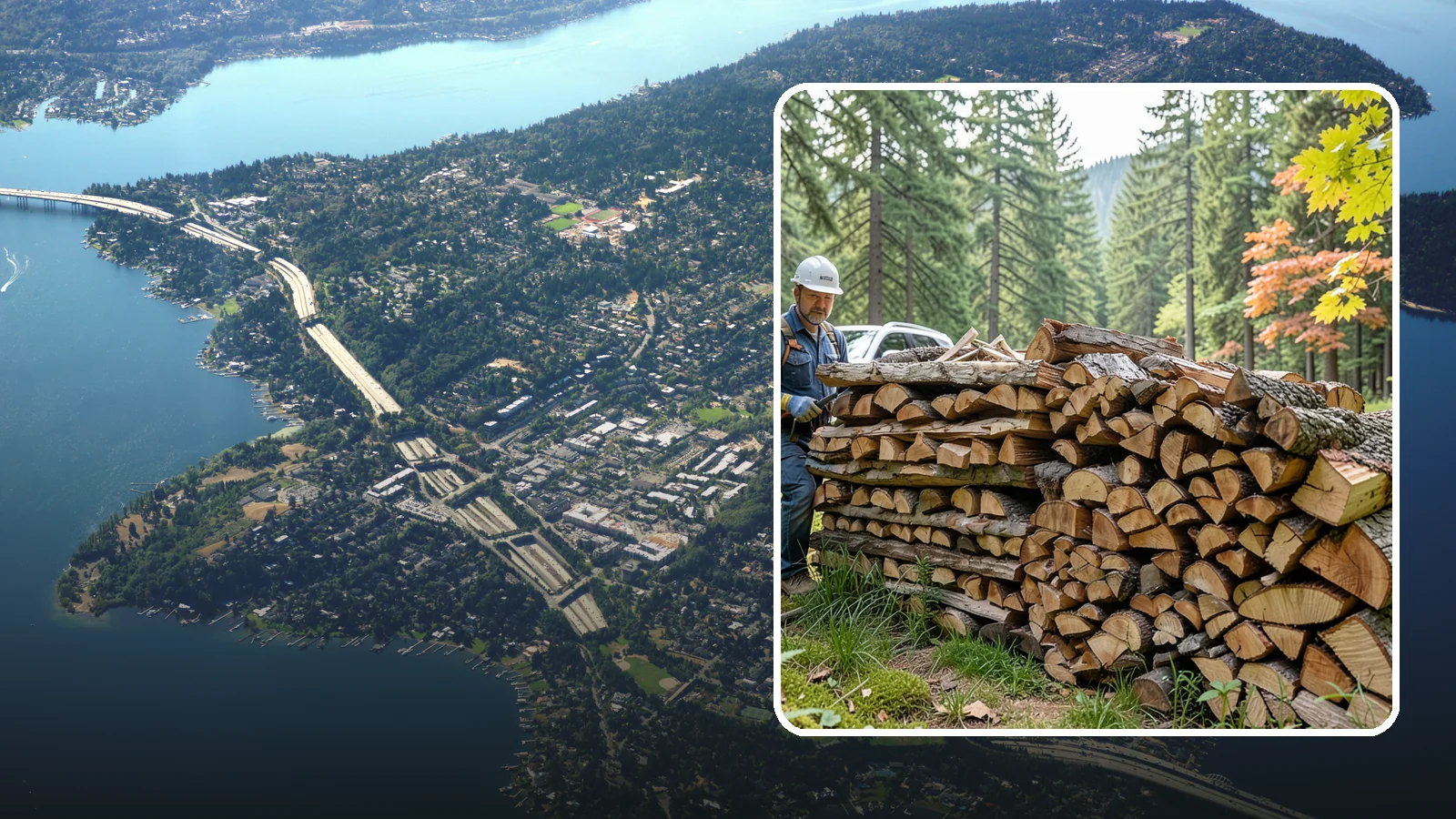Outdoor Fireplace Wood in Mercer Island, King County, WA - Seasoned firewood delivery for outdoor fireplaces, patios, and covered living spaces.