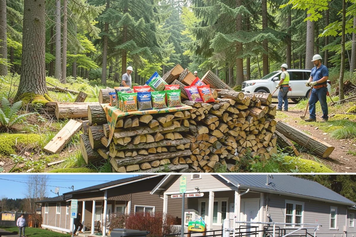 Outdoor Fireplace Wood in South Prairie, Pierce County, WA - Outdoor fireplaces get heavy use in spring and fall shoulder seasons, so stock up ahead of those months.