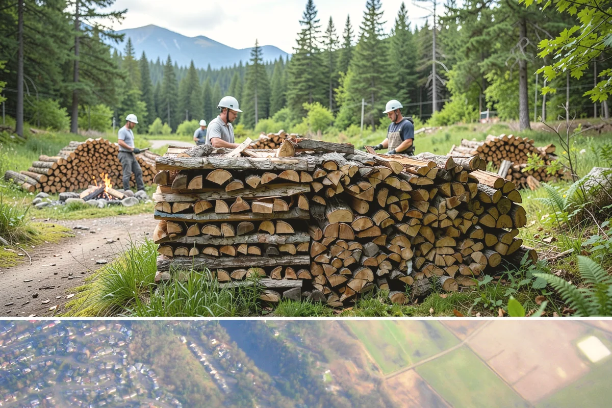 Outdoor Stacking in Algona, King County, WA - Have wood stacked outdoors in late summer or early fall to season before the wet season.