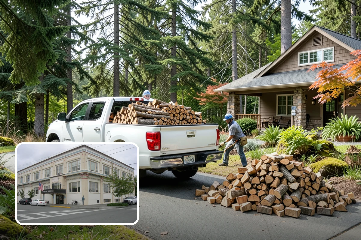 Outdoor Stacking in Anacortes, Skagit County, WA - Neat rows that dry far faster than a loose pile