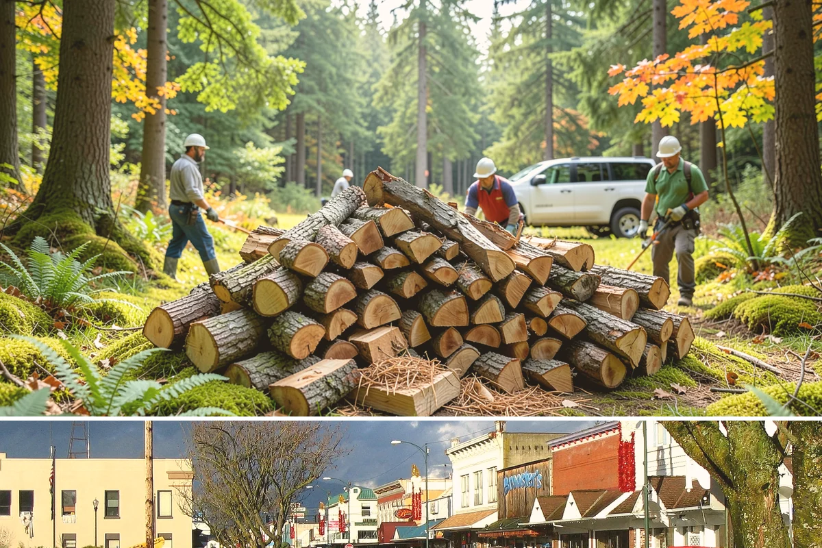 Outdoor Stacking in Arlington, Snohomish County, WA - Have wood stacked outdoors in late summer or early fall to season before the wet season.